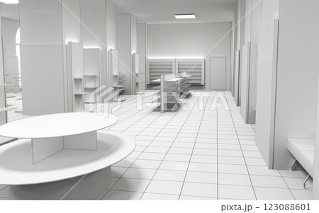 commercial premises, shop, interior visualization, 3D illustration commercial premises, shop, interior visualization, 3D illustration 123088601