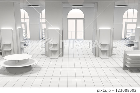 commercial premises, shop, interior visualization, 3D illustration commercial premises, shop, interior visualization, 3D illustration 123088602
