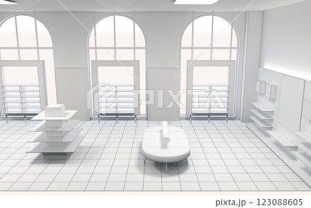 commercial premises, shop, interior visualization, 3D illustration 123088605