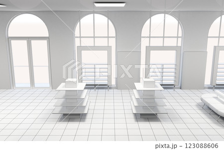 commercial premises, shop, interior visualization, 3D illustration 123088606