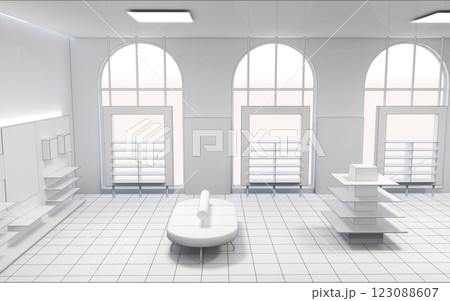 commercial premises, shop, interior visualization, 3D illustration 123088607