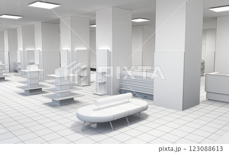 commercial premises, shop, interior visualization, 3D illustration commercial premises, shop, interior visualization, 3D illustration 123088613