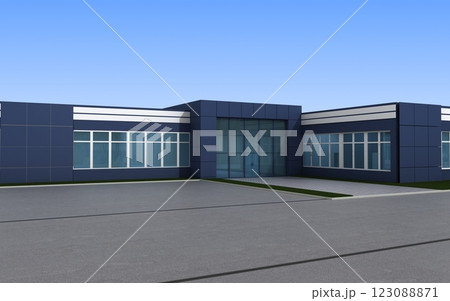 3d render exterior mall, exterior visualization, 3D illustration 123088871