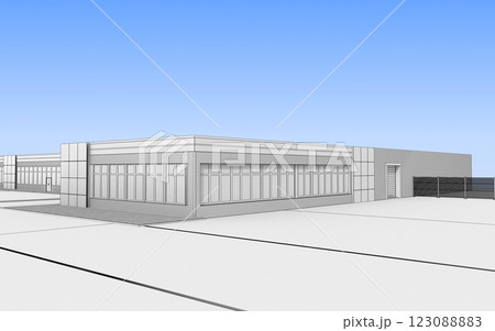 3d render exterior mall, exterior visualization, 3D illustration 123088883