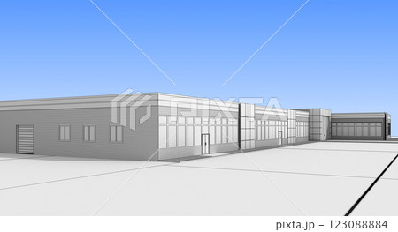 3d render exterior mall, exterior visualization, 3D illustration 123088884