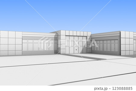 3d render exterior mall, exterior visualization, 3D illustration 123088885