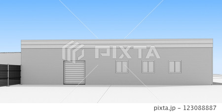 3d render exterior mall, exterior visualization, 3D illustration 123088887