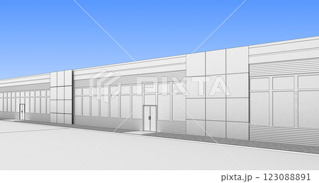 3d render exterior mall, exterior visualization, 3D illustration 123088891