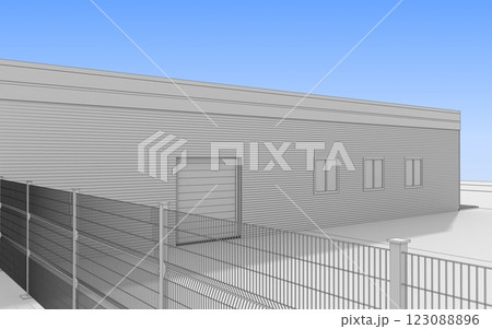 3d render exterior mall, exterior visualization, 3D illustration 123088896