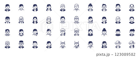 色々な人々のアイコンセット 123089582