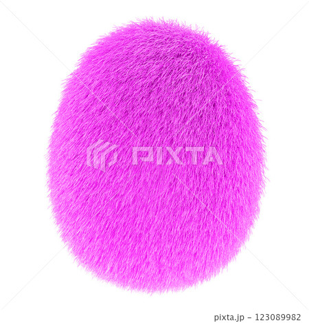 Pink Egg, fluffy and hairy. 3D rendering Pink Egg, fluffy and hairy. 3D rendering 123089982
