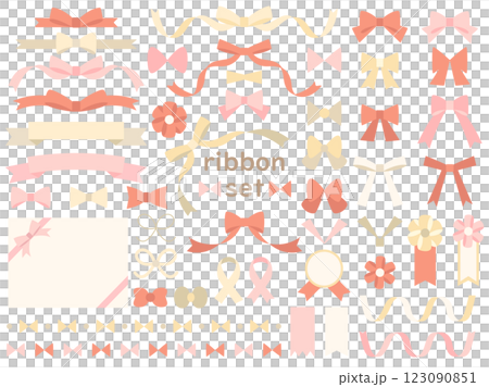 各種絲帶插圖集 123090851