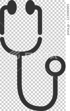 シンプルなモノクロ聴診器ベクターアイコンイラスト シンプルなモノクロ聴診器ベクターアイコンイラスト 123090905