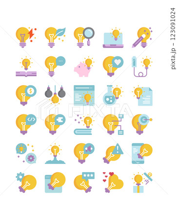 light bulb flat icon set light bulb flat icon set 123091024