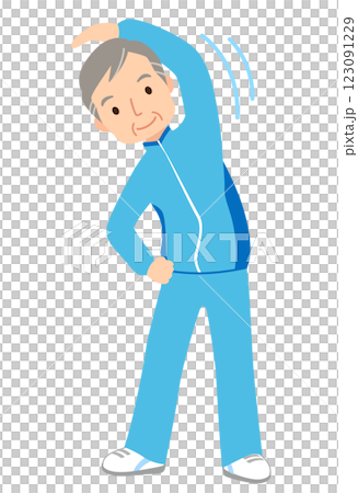Senior man doing exercises, elderly, health 123091229