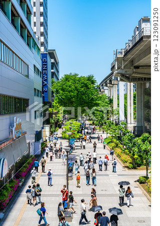 【東京都】爽やかな青空が広がる立川市のサンサンロード 123091250