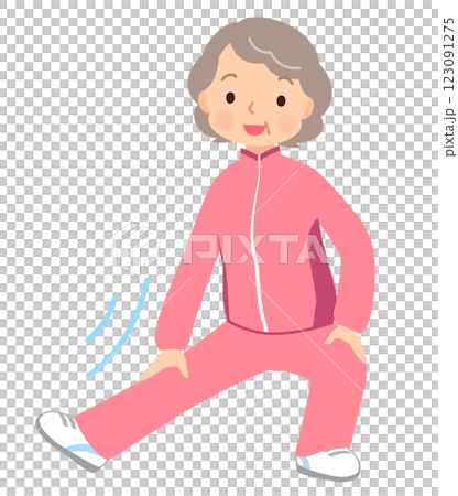 体操をするシニア女性　高齢者　健康 123091275