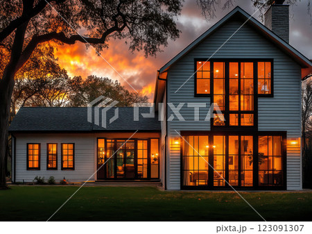 modern farmhouse exterior 123091307