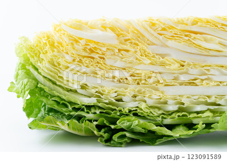 カットした白菜の断面のクローズアップ 123091589