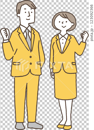 Men and women in suits making fist pumps 123092366