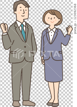 穿著膽量的衣服的男人和婦女擺在 123092368