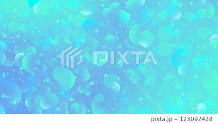 幻想的な光の粒が散りばめられた青色のグリッター素材 幻想的な光の粒が散りばめられた青色のグリッター素材 123092428