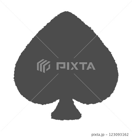 クレヨンで描いたようなスペード クレヨンで描いたようなスペード 123093162