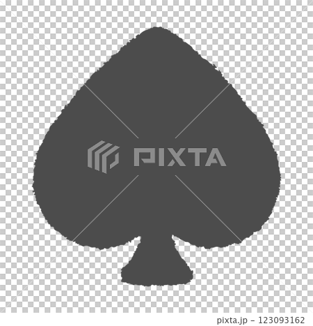 クレヨンで描いたようなスペード クレヨンで描いたようなスペード 123093162