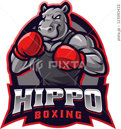 Hippo boxing esport mascot 123093418