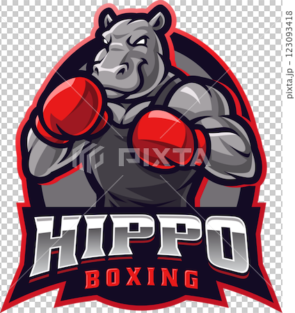 Hippo boxing esport mascot 123093418