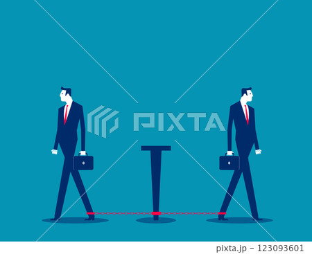 Business people with going round and round. Business vector flat style 123093601