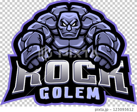 Rock golem esport mascot logo design Rock golem esport mascot logo design 123093612