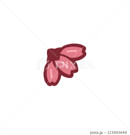 桜の花の横向きカラーイラスト 123093649