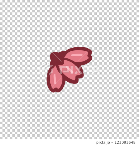 桜の花の横向きカラーイラスト 123093649