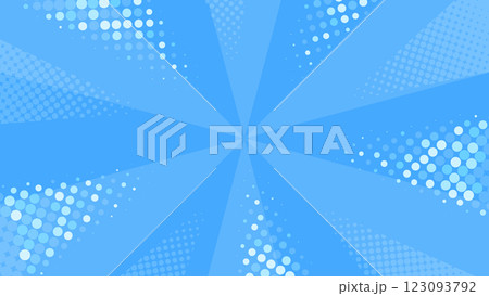 青いキラキラしているサンバースト、集中線の背景ベクターイラスト 123093792