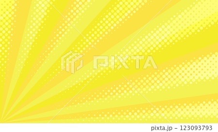 黄色いコミック風なサンバースト、集中線の背景ベクターイラスト 黄色いコミック風なサンバースト、集中線の背景ベクターイラスト 123093793