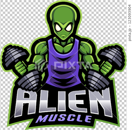 Alien muscle esport mascot 123093904