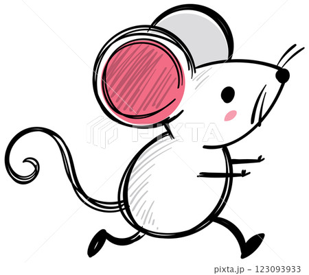 Playful Mouse Doodle Illustration 123093933