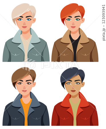Stylish Women with Short Hair 123093941