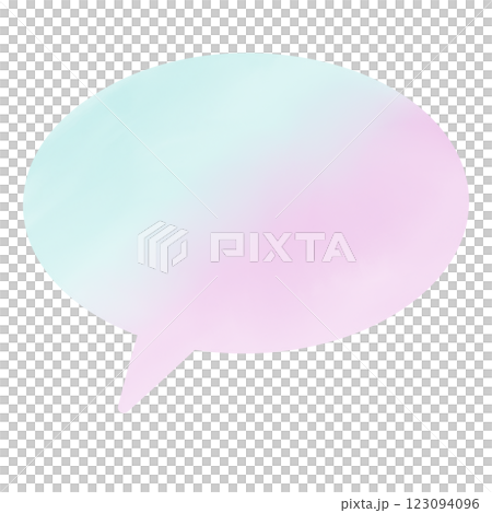 Watercolor speech bubble light blue pink 123094096