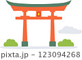 神社　シンプル　鳥居　イラスト　 123094268