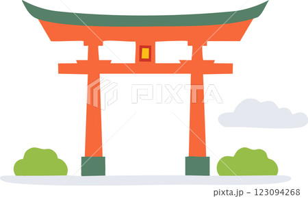 神社 シンプル 鳥居 イラスト 神社 シンプル 鳥居 イラスト 123094268