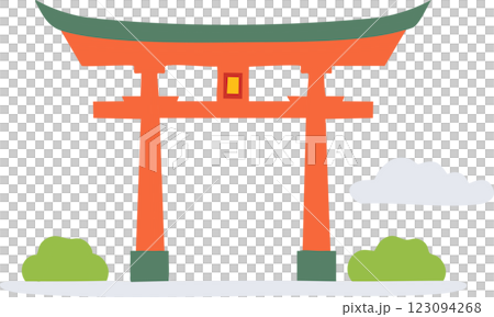 神社 シンプル 鳥居 イラスト 神社 シンプル 鳥居 イラスト 123094268