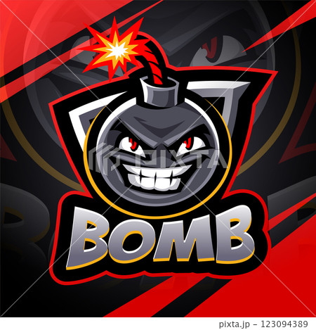 Bomb esport mascot logo design 123094389
