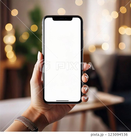 スマホを持つ手 画面 正面 モックアップ 壁紙 背景 スマホを持つ手 画面 正面 モックアップ 壁紙 背景 123094536