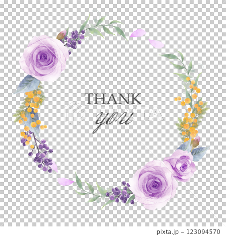 紫の薔薇のブーケのサンキューカード用リース 紫の薔薇のブーケのサンキューカード用リース 123094570