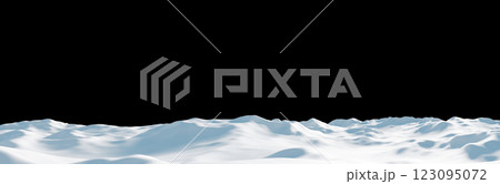Snowdrift in the winter on black background with copy space winter season 3D render 123095072