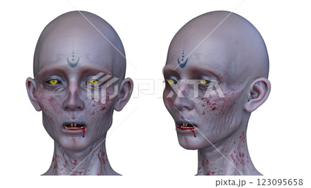 女性ゾンビの顔 123095658