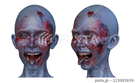 女性ゾンビの顔 123095659