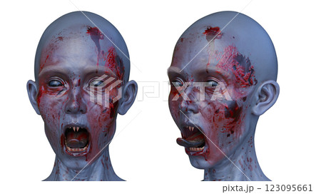 女性ゾンビの顔 123095661